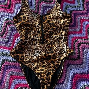 Fashion Nova Leopard Print One Piece